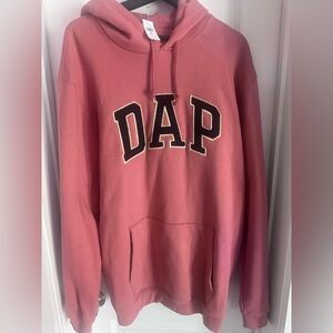 GAP “DAP” Salmon Hoodie with Bold Lettering